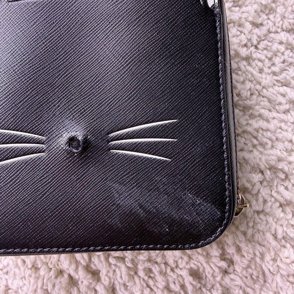 Kate Spade Daisy Vanity Meow Crossbody Bag Black - Picture 2 of 8